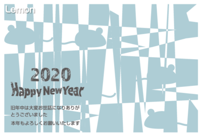 無料　2020年　デザイン年賀状　幾何学模様