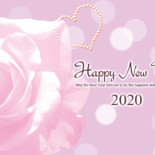 無料　2020年　おしゃれ年賀状　薔薇